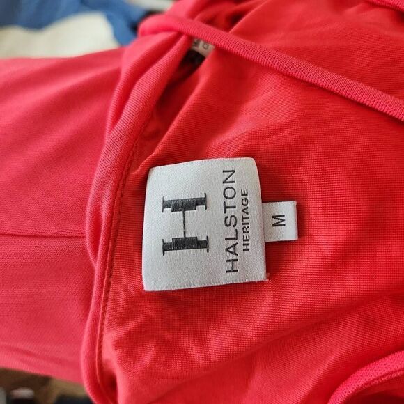 Halston Heritage Sleeveless Fully Lined Cowl Neck Mini Dress Red Size Medium - Picture 11 of 13